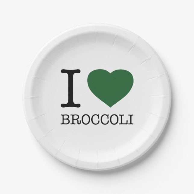 I LOVE BROCCOLI PAPER PLATE (Front)