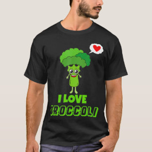 I Love Broccoli Vegan Vegetarian Fun Food Vegetab T-Shirt