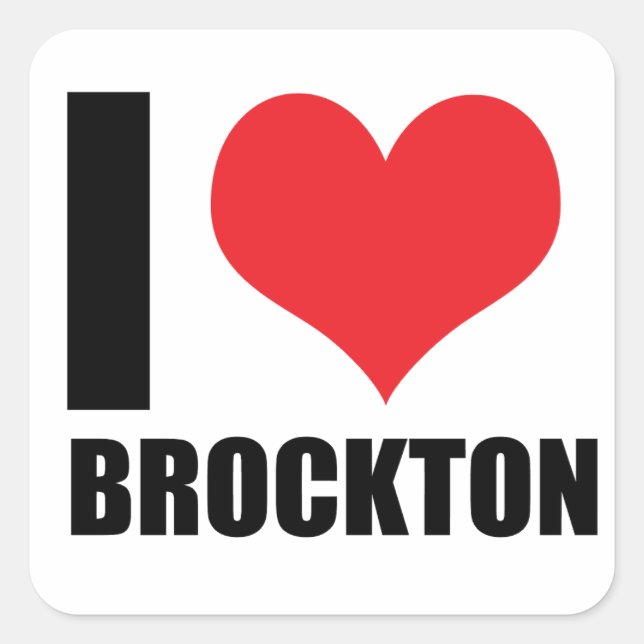 I love Brockton  Square Sticker (Front)