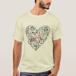 I Love Brompton Bikes T-Shirt<br><div class="desc">Brompton Cycle, the worlds most popular folding bicycle. This illustration is made up of an estimated 21, 000 individual parts and many different colors, see if you can spot your bike or send me a message and I can put the colors of your beloved machine as the central bike for...</div>
