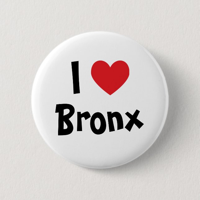 I Love Bronx 6 Cm Round Badge (Front)