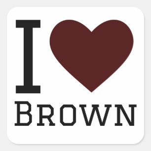 I love brown square sticker