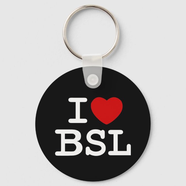 I Love BSL Key Ring (Front)