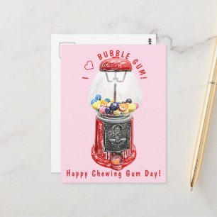 I Love Bubble Gum  Postcard