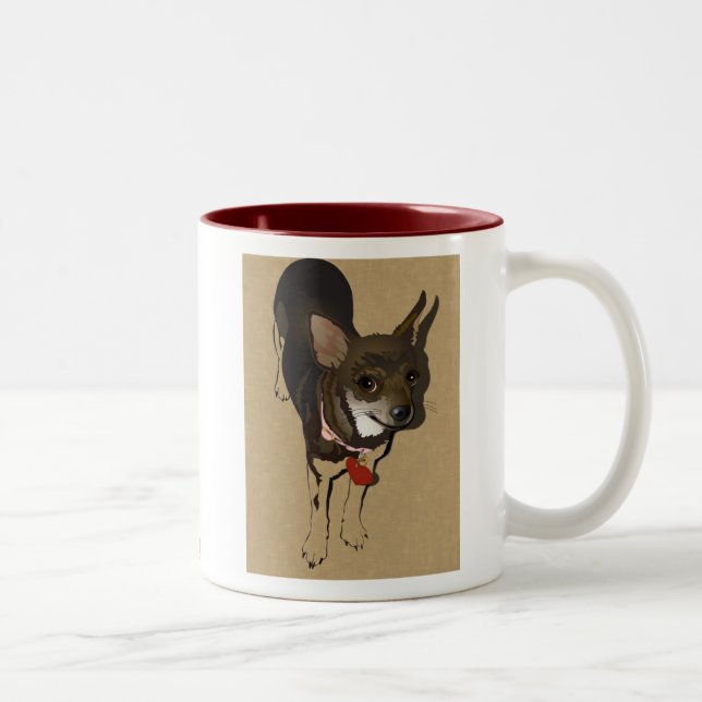 I love Bubo, my chihuahua! Two-Tone Coffee Mug (Right)