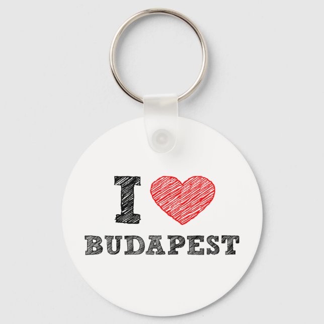 I Love Budapest Key Ring (Front)