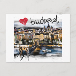 I love Budapest Postcard