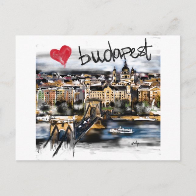 I love Budapest Postcard (Front)