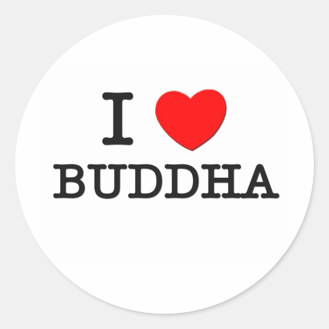 I Love Buddha Classic Round Sticker (Front)