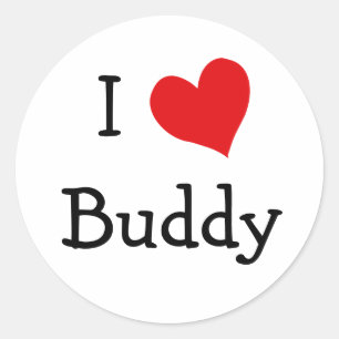 I Love Buddy Classic Round Sticker