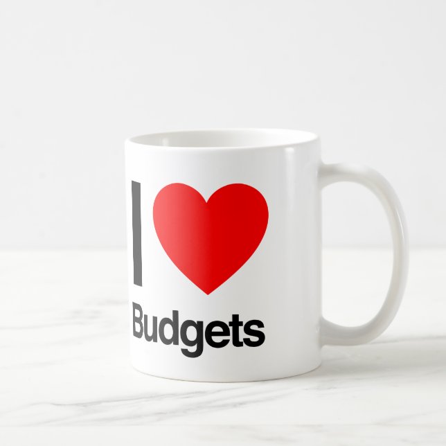 i love budgets coffee mug (Right)