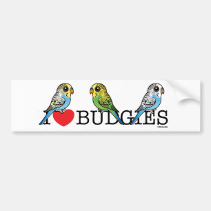 I Love Budgies Bumper Sticker