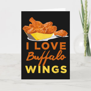 I Love Buffalo Chicken Wings Bbq Roast Grilling Card