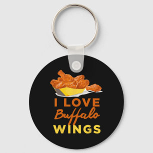 I Love Buffalo Chicken Wings Bbq Roast Grilling Key Ring