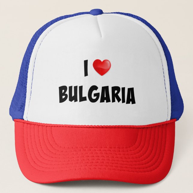 "I Love Bulgaria" custom design Trucker Hat (Front)