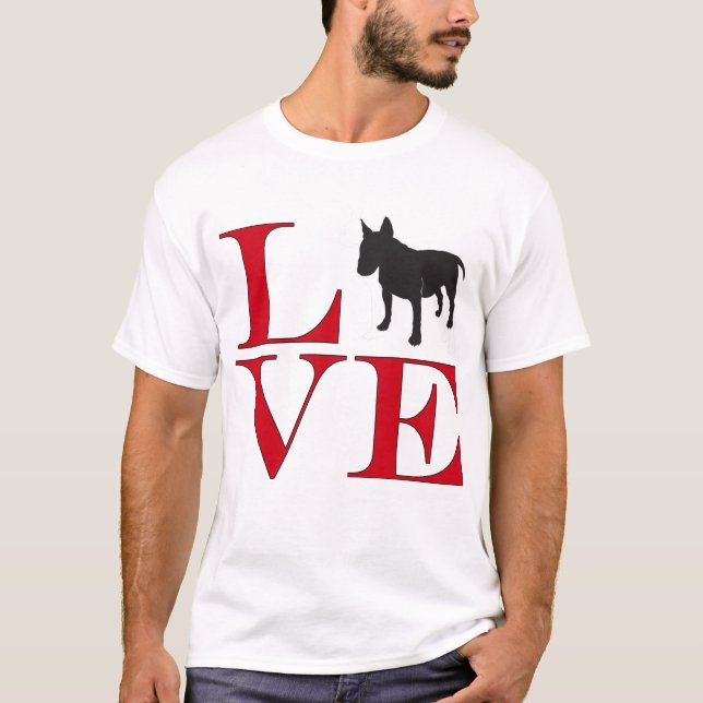 I Love Bull Terriers - Light Coloured Tee (Front)