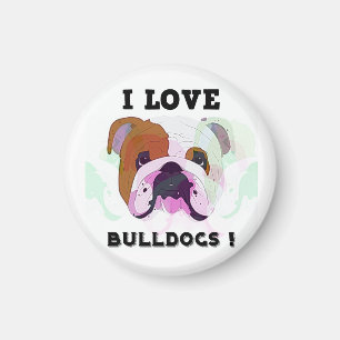 I Love Bulldogs Magnet