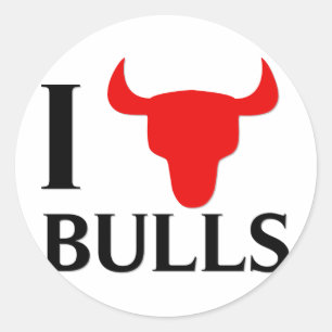 I Love Bulls Classic Round Sticker
