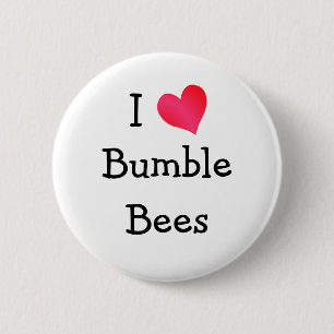 I Love Bumble Bees 6 Cm Round Badge