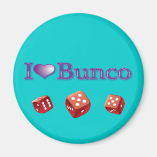 I Love Bunco with Red Dice Magnet