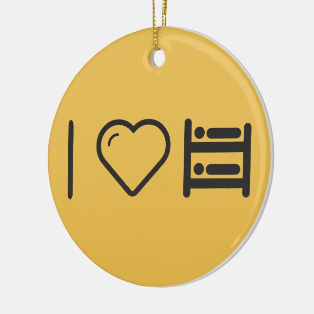 I Love Bunk Beds Ceramic Tree Decoration (Left)