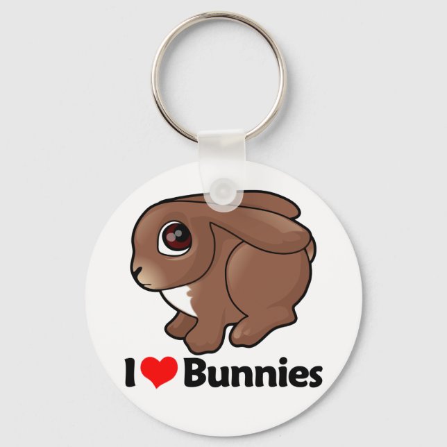 I Love Bunnies Key Ring (Front)