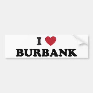 I Love Burbank California Bumper Sticker
