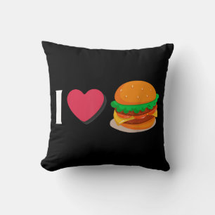 I Love Burger Cheeseburger Unhealthy Eating  Cushion