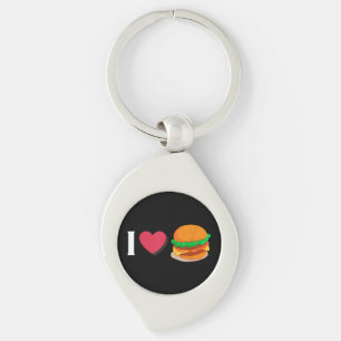 I Love Burger Cheeseburger Unhealthy Eating Key Ring