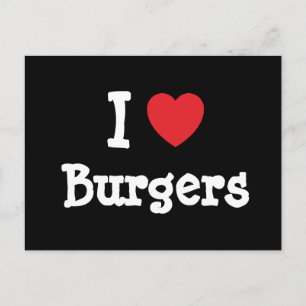 I love Burgers heart T-Shirt Postcard