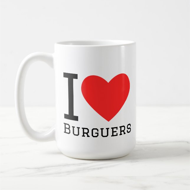 I love burguers coffee mug (Left)