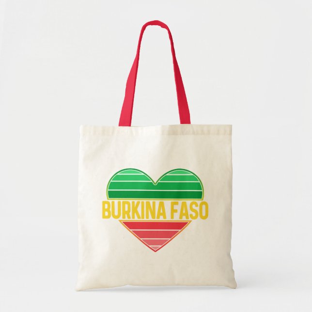 I Love Burkina Faso, Heart Burkinabè Tote Bag (Front)