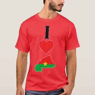 I Love Burkina Faso Vertical I Heart Country Flag  T-Shirt