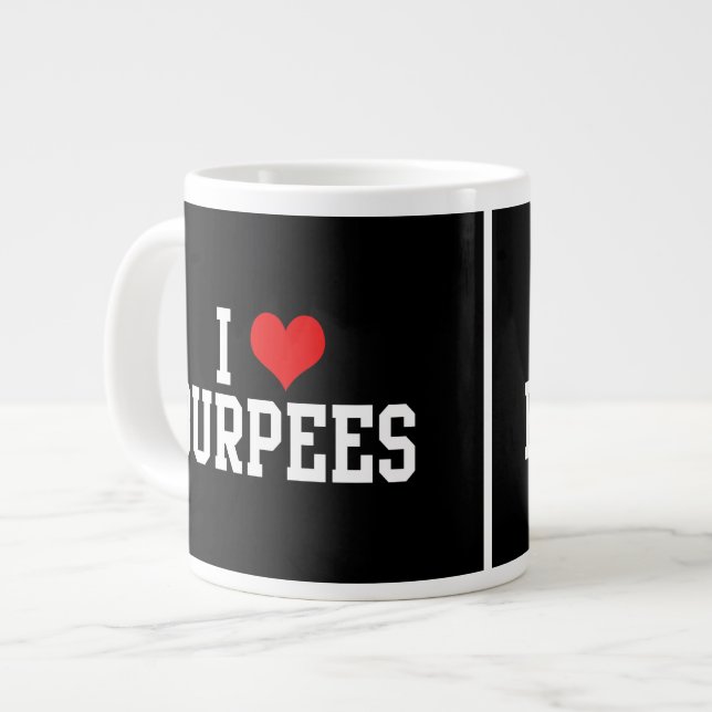 I Love Burpees, Fitness Large Coffee Mug (Front Left)