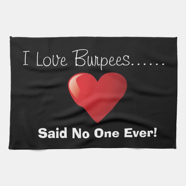 I Love Burpees Gym Towel (Horizontal)