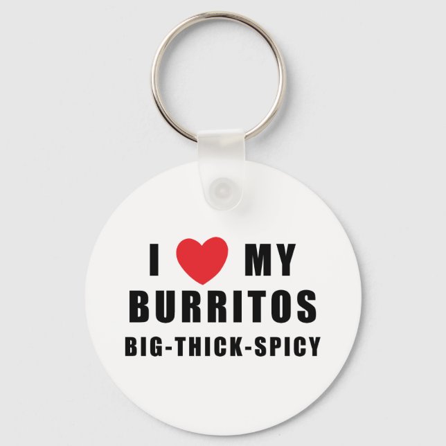 I Love Burritos Key Ring (Front)