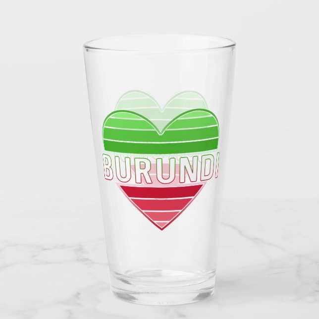 I Love Burundi, Burundian Heart Glass (Front)