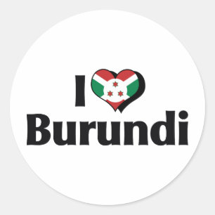 I Love Burundi Flag Classic Round Sticker