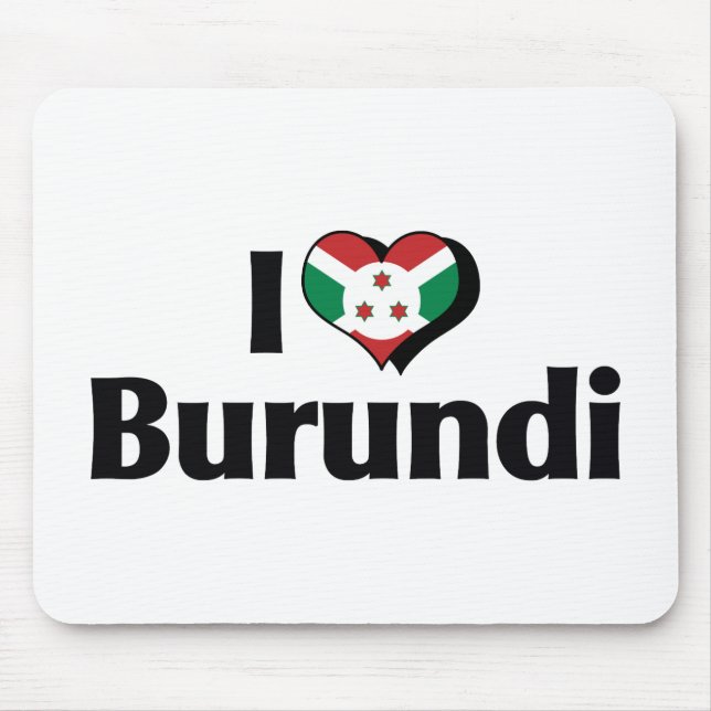 I Love Burundi Flag Mouse Pad (Front)