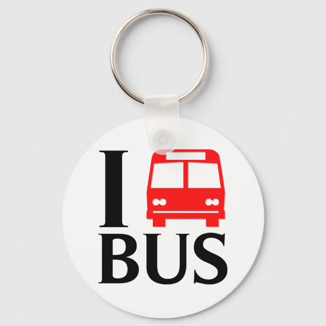 I Love Bus | I Love The Bus | Bus Key Ring (Front)