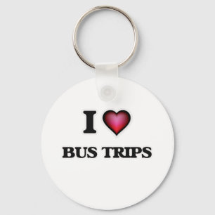 I Love Bus Trips Key Ring