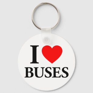 I Love Buses Key Ring