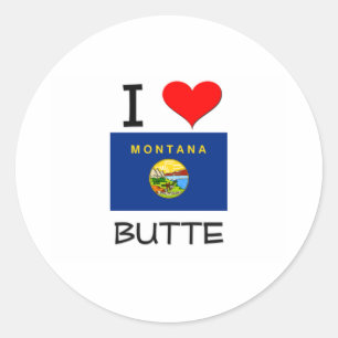 I Love Butte Montana Classic Round Sticker