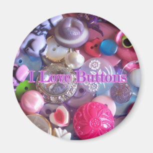 I Love buttons Magnet