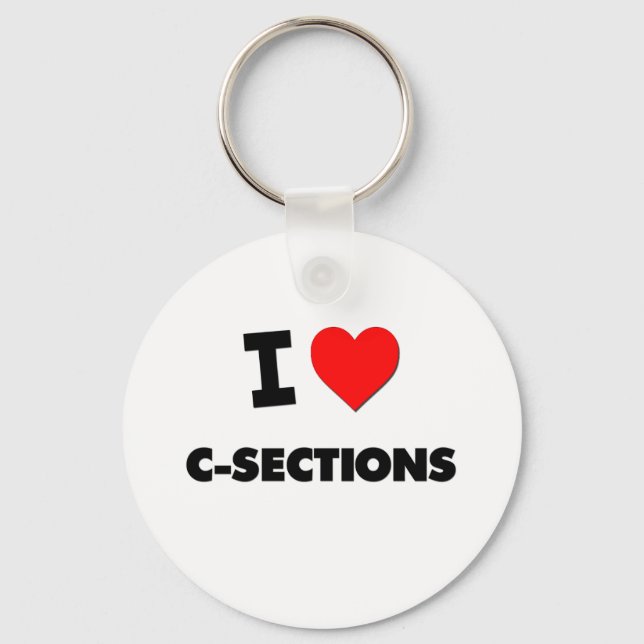 I love C-Sections Key Ring (Front)