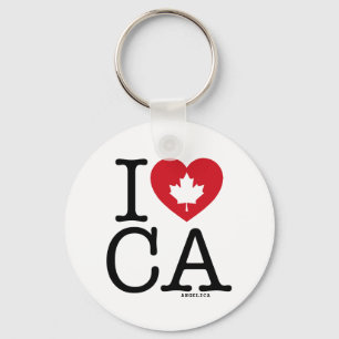 I Love CA   I Love Canada Custom Keychain