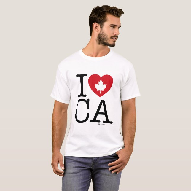 I Love CA | I Love Canada Custom Men's T-Shirt (Front Full)