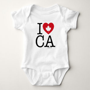 I Love CA   I Love Canada Personalised Baby Bodysuit