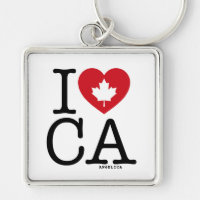 I Love CA | I Love Canada Personalised Keychain