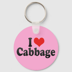 I Love Cabbage Key Ring
